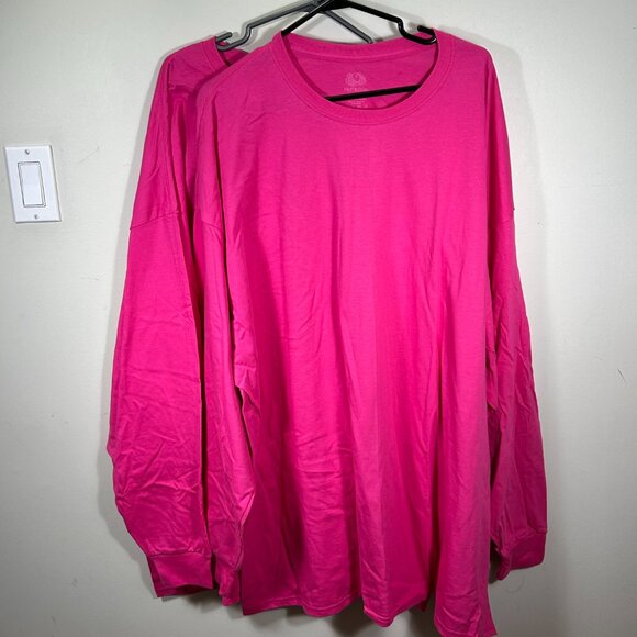 2 Fruit of the Loom long sleeves crew Neck T shirts. Big & Tall - Picture 2 of 4
